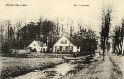 13709 Gezicht op de achtergevel van de boerderij De Rustende Jager (Achterweteringseweg) te Achterwetering (gemeente ...